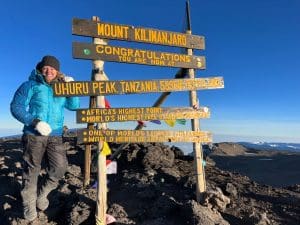 Kelly at the Summit of Kilimanjaro