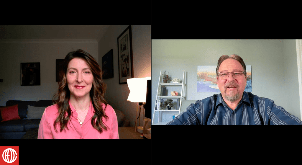 The Great Decoupling, U.S. vs China webcast, two speakers on a video call