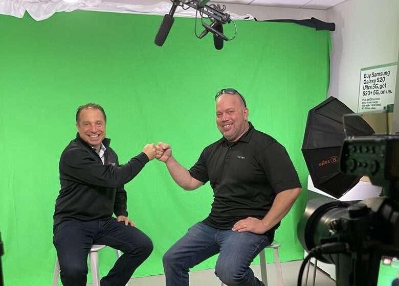 Mark Moses and Rich Balot recording the Make BIG podcast